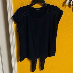 Forever 21 Navy Crochet Accent Blouse